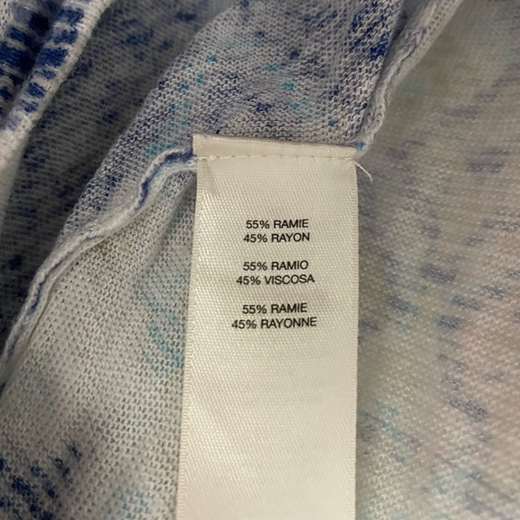 Chicos Womens Cardigan Size 1 Blue White Open Light Boho Casual Preppy - Picture 3 of 8